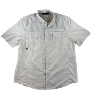 Stillwater Supply Co Mens Short Sleeve Button Up Shirt - Cream - 2XL